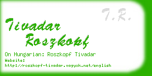tivadar roszkopf business card